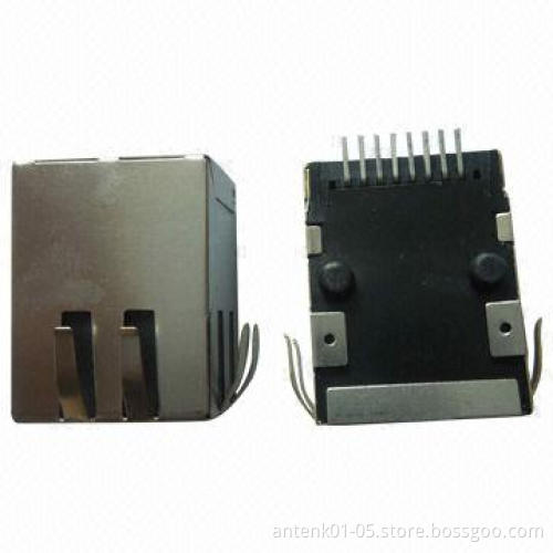 RJ45 Jack Connectors with Transformer, SMT Version, No LED, with EMI or Without